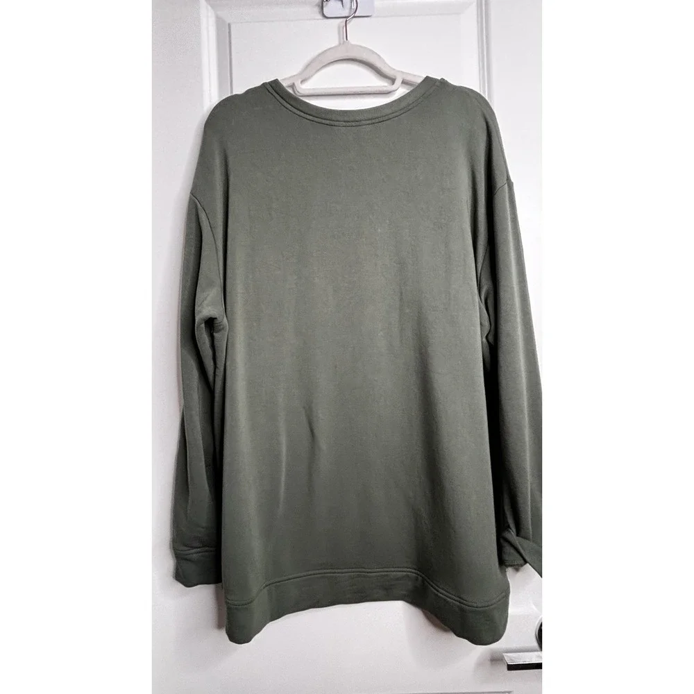 Orvis Pullover Sweater XL Green Classic Collection Soft Modal Blend Crewneck‎